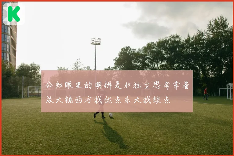 公知眼里的明辨是非独立思考拿着放大镜西方找优点东大找缺点